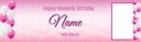 Personalised Heavenly Birthday Banner - Clouds & Pink Balloons - Add Text & 1 Photo