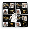 Personalised 18th Birthday Wrapping Paper - Black & Gold - Upload 2 Photos & Name