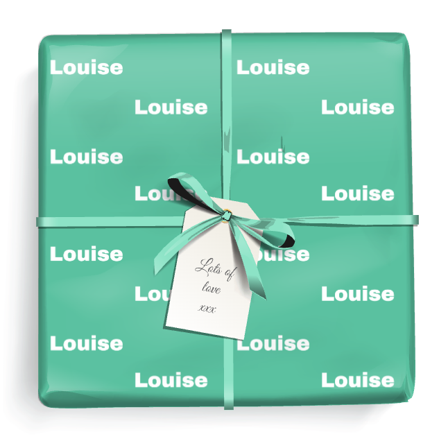 Personalised Birthday Wrapping Paper -  Green Design - Add Name