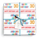 Personalised Party Wrapping Paper -  Happy Birthday - Add Age