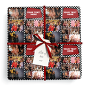 Personalised Party Wrapping Paper - Black & White Photo Collage - 8 Photos & Add Text