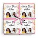 Personalised Party Wrapping Paper - Pink Balloons - Upload 2 Photo & Add Text