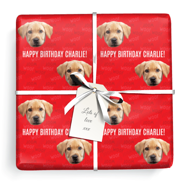 Personalised Pet Birthday Wrapping Paper - Upload Photo & Add Text