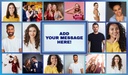 Personalised Birthday Backdrop Banner - Blue Photo Collage - 16 Photo Upload