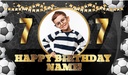 Personalised Birthday Backdrop Banner - Football - Add Text & 1 Photo