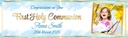 Personalised Holy Communion Banner - Blue & White - Confirmation - 1 Photo