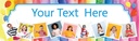 Personalised Birthday Banner - Colourful Balloons - Custom Text & 9 Photos
