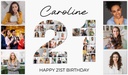 Personalised 21st Birthday Photo Banner - Add Photos - Custom Text