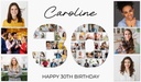 Personalised 30th Birthday Photo Banner - Add Photos - Custom Text