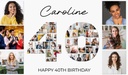 Personalised 40th Birthday Photo Banner - Add Photos - Custom Text