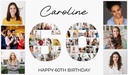 Personalised 60th Birthday Photo Banner - Add Photos - Custom Text