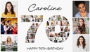 Personalised 70th Birthday Photo Banner - Add Photos - Custom Text