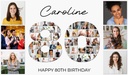 Personalised 80th Birthday Photo Banner - Add Photos - Custom Text