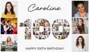Personalised 100th Birthday Photo Banner - Add Photos - Custom Text