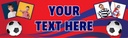 Personalised Football Party Banner - Red Blue Crystal Palace - Custom Text 4 Photos