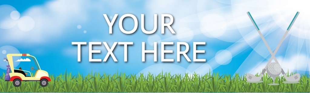 Personalised Golf Birthday Banner - Golf Clubs- Custom Text