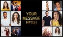 Personalised Black Birthday Backdrop Banner - 12 Photo Upload
