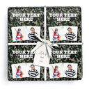 Personalised Birthday Wrapping Paper - Army Camo - Add Text & 2 Photos
