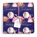 Personalised Birthday Wrapping Paper - Princess Carriage - Upload 1 Photo & Text
