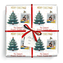 Personalised Christmas Wrapping Paper - Xmas Tree - Add Name & 1 Photo