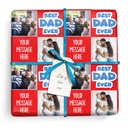 Personalised Fathers Day Wrapping Paper - Best Dad Ever -  Upload 2 Photos
