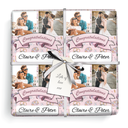 Personalised Wedding Wrapping Paper - Pink Floral - Upload 2 Photo & Add Names
