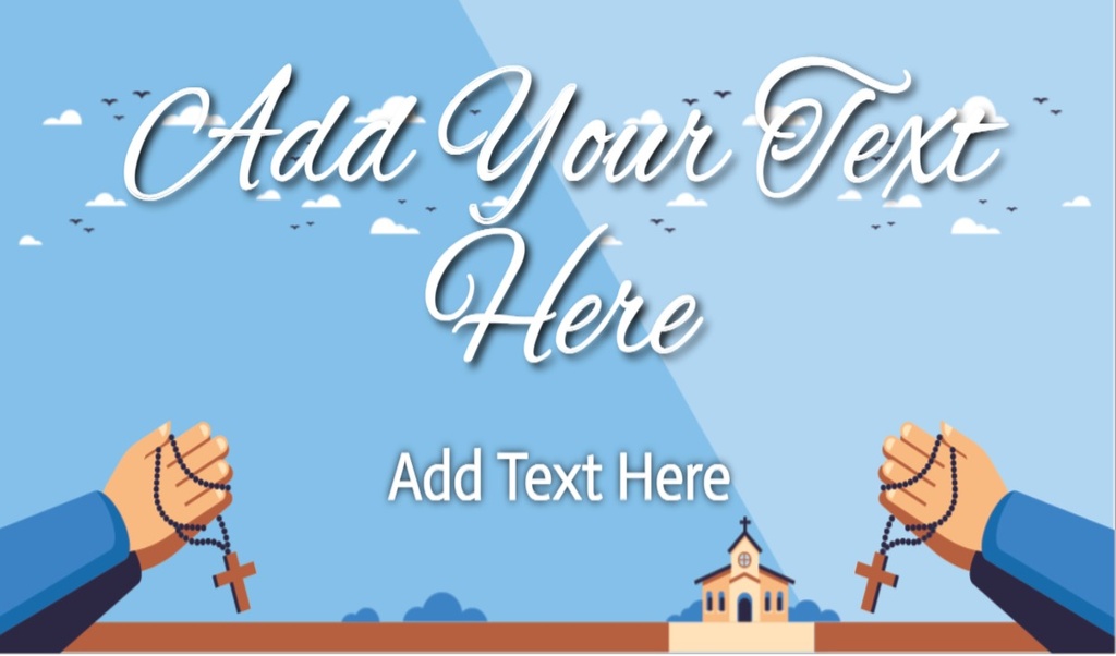 Personalised Church Banner - Custom Text - Sky & Church