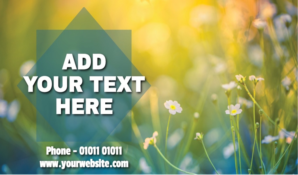 Personalised Church Banner - Custom Text -  Green Floral Design