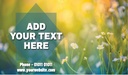 Personalised Church Banner - Custom Text -  Green Floral Design