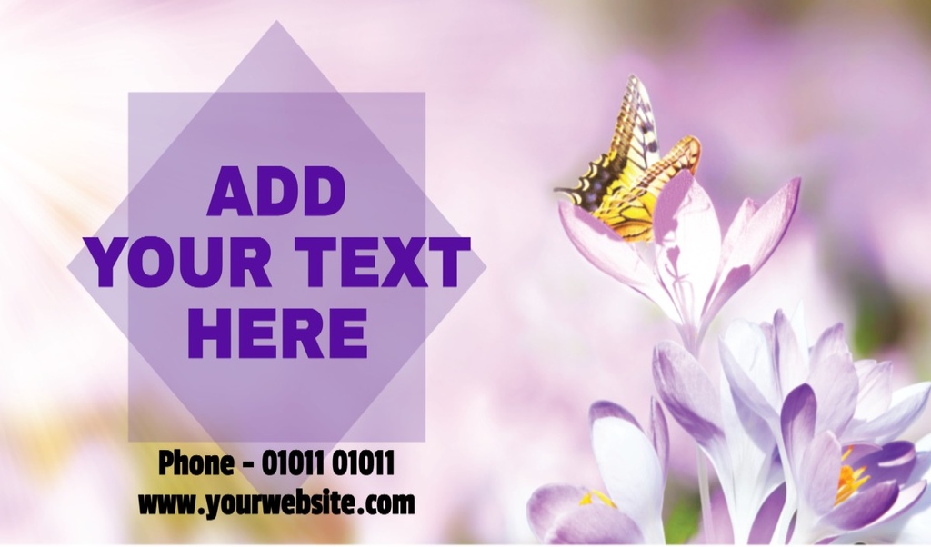 Personalised Church Banner - Custom Text -  Purple Floral Design