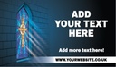 Personalised Church Banner - Custom Text - Blue Backdrop