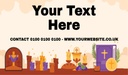 Personalised Church Banner - Custom Text - Candles & Cross Design