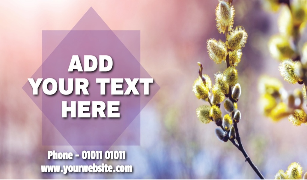 Personalised Church Banner - Custom Text - Yellow Floral Design