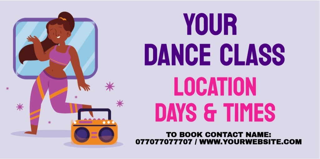 Fitness Gym Banner - Dance Class Advertising Business Banner