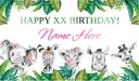 Personalised Birthday Backdrop Banner - Safari Friends Banner - 1st 2nd 3rd