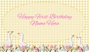 Personalised 1st Birthday Backdrop Banner - Goose Floral Yellow Design