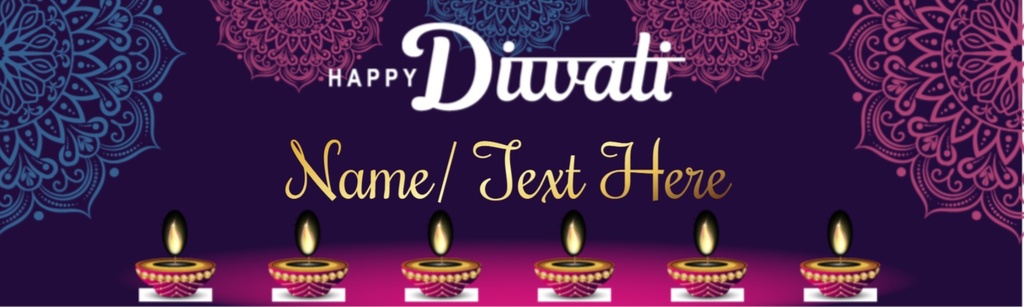 Diwali Banner - Purple Mandala Design