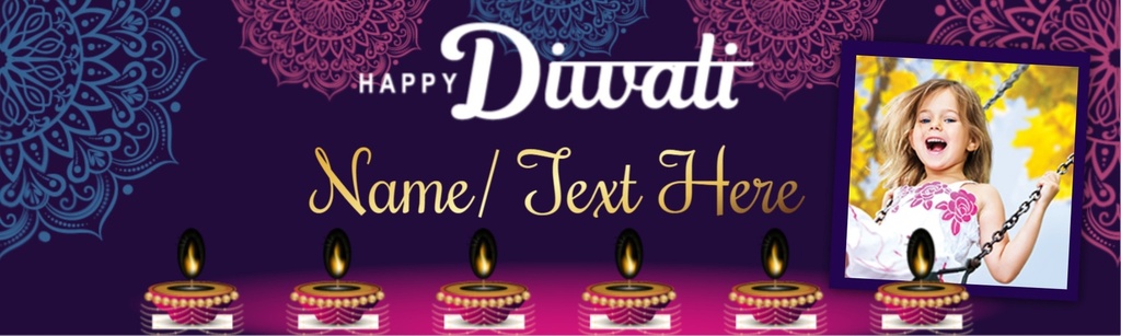 Diwali Banner - Purple Mandala Design - 1 Photo