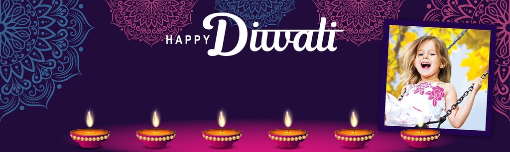Diwali Banner - Purple Mandala Design - 1 Photo