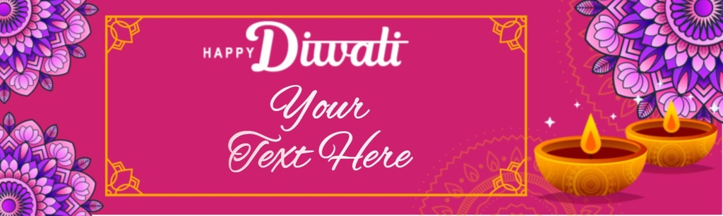 Diwali Banner - Pink Mandala Design - Add Text