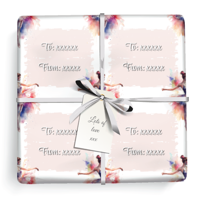 Personalised Birthday Wrapping Paper - Ballerina - Add Text