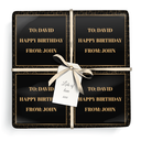 Personalised Birthday Wrapping Paper - Black & Gold Art Deco -  Add Text