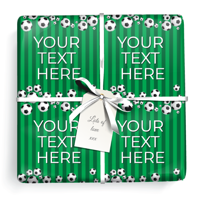 Personalised Birthday Wrapping Paper - Football - Add Text