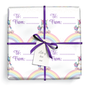 Personalised Birthday Wrapping Paper - Unicorn on Rainbow - Add Text