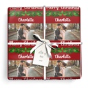 Personalised Christmas Wrapping Paper - Merry Christmas Holly - 1 Photo & Name