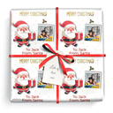 Personalised Christmas Wrapping Paper - Merry Xmas Santa - Add Name & 1 Photo