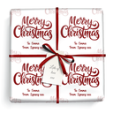 Personalised Christmas Wrapping Paper - Red Merry Christmas - Add Name
