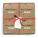 Personalised Christmas Wrapping Paper - Xmas Design - Add Name