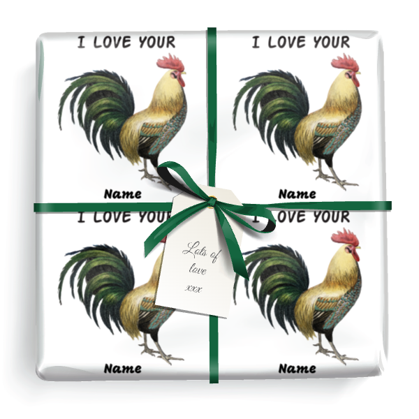 Personalised Funny Valentines Wrapping Paper - I Love Your - Add Name