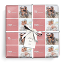 Personalised Wrapping Paper - Then & Now Pink Design - Upload 2 Photos